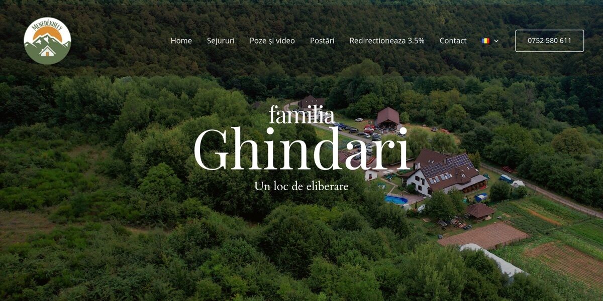 Screenshot of the Familia Ghindari website
